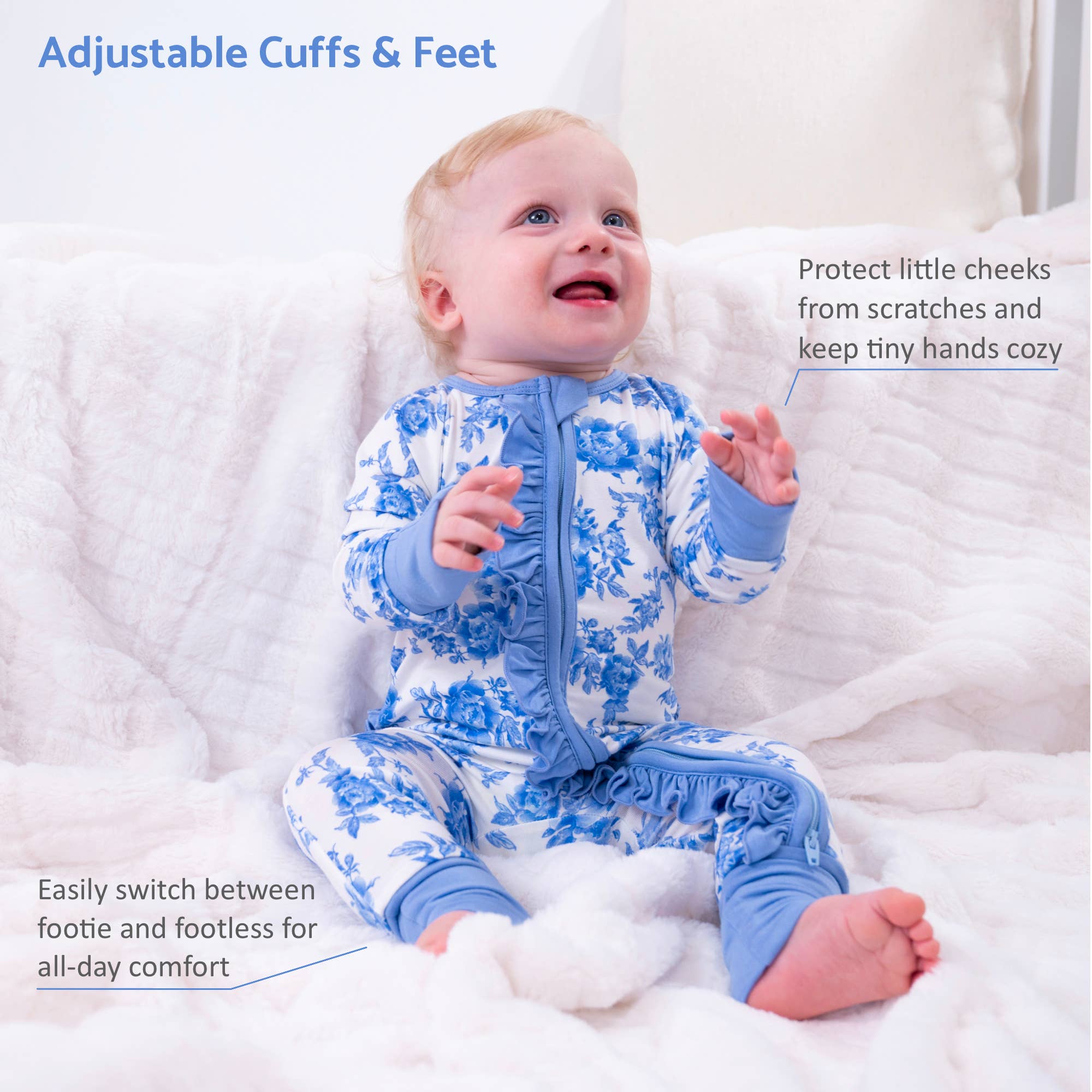 Bamboo Baby Convertible Zipper Pajama Peony For Your Thought