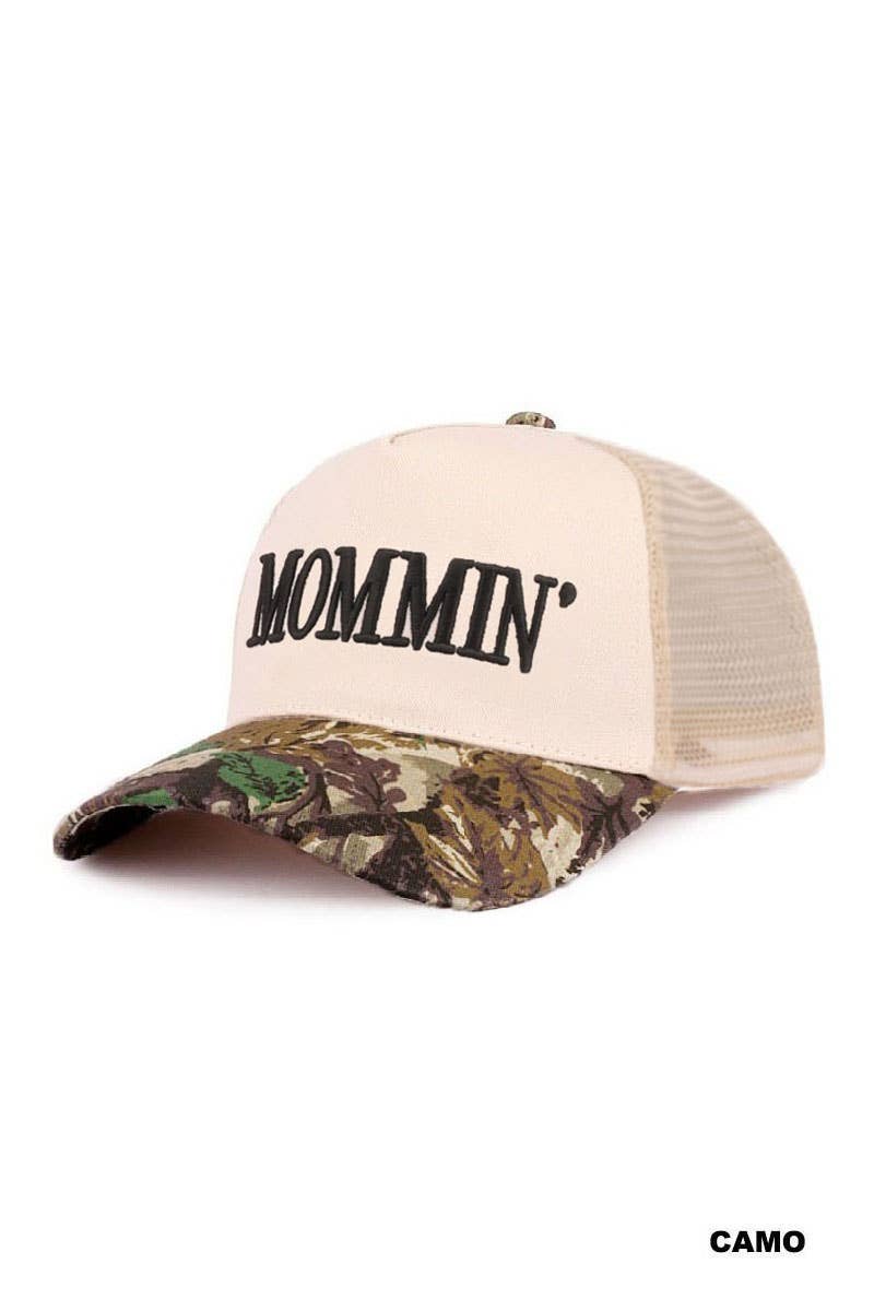 Mommin' Two Tone Mesh Snapback Hat  Zenana Consgt.