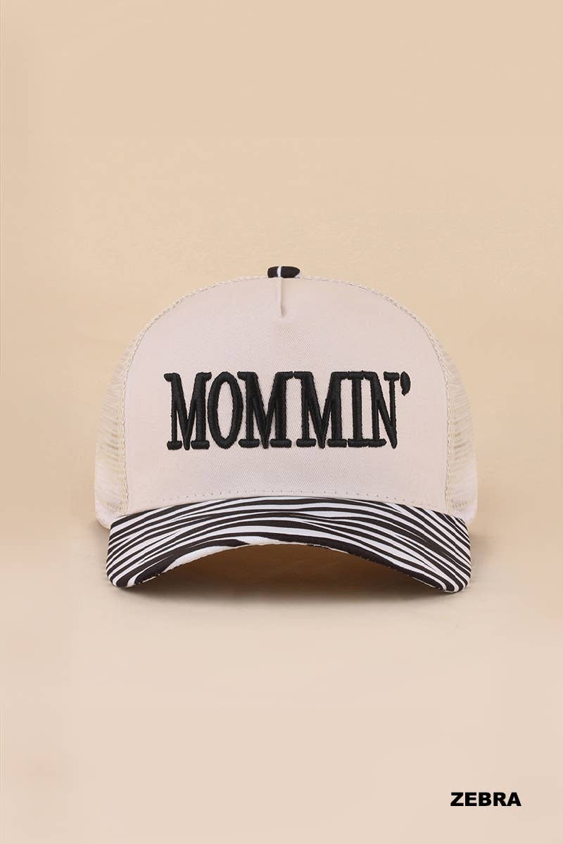 Mommin' Two Tone Mesh Snapback Hat  Zenana Consgt.