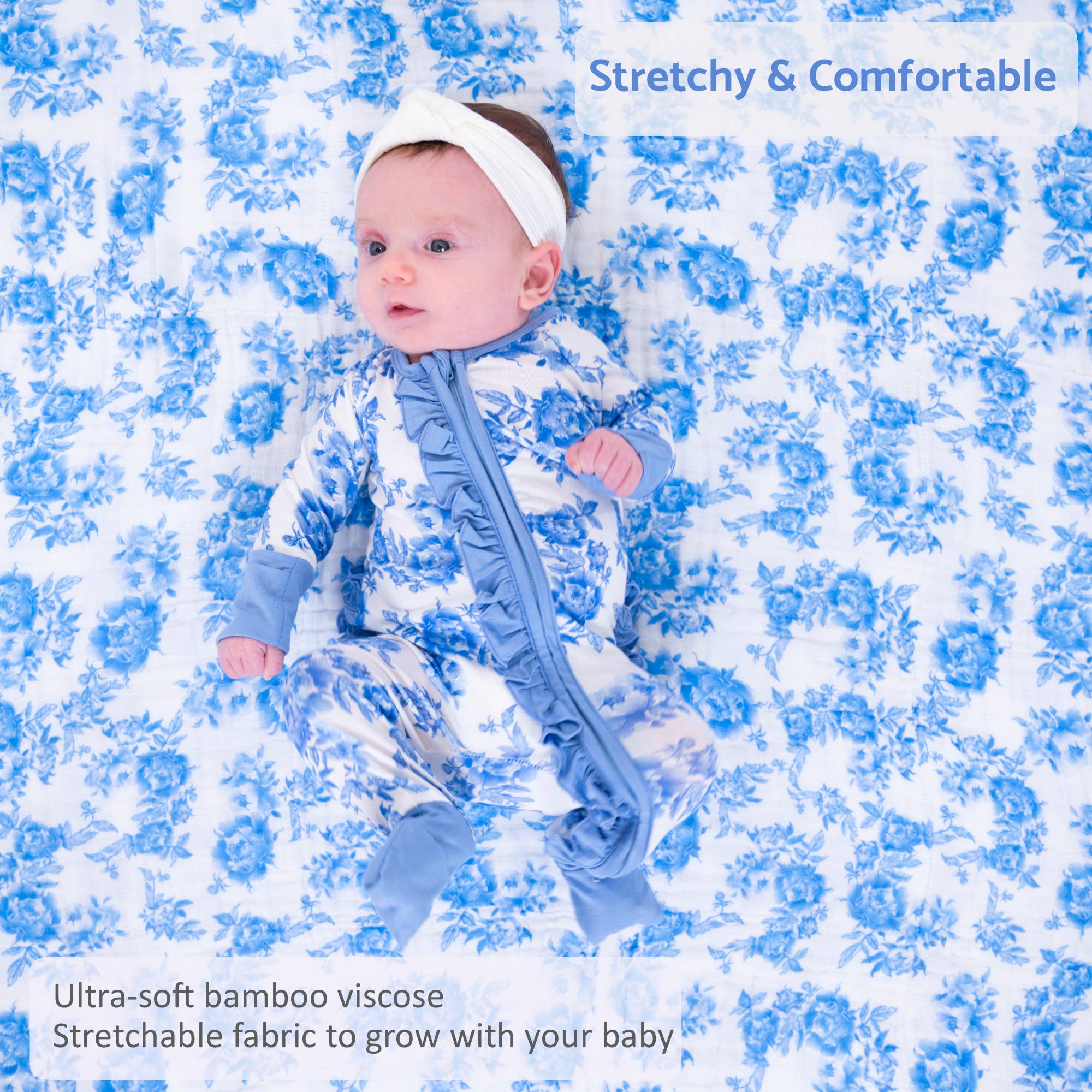 Bamboo Baby Convertible Zipper Pajama Peony For Your Thought