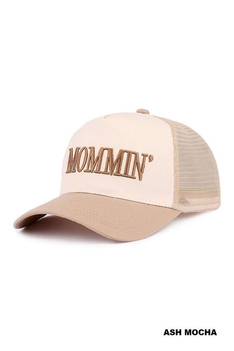 Mommin' Two Tone Mesh Snapback Hat  Zenana Consgt.