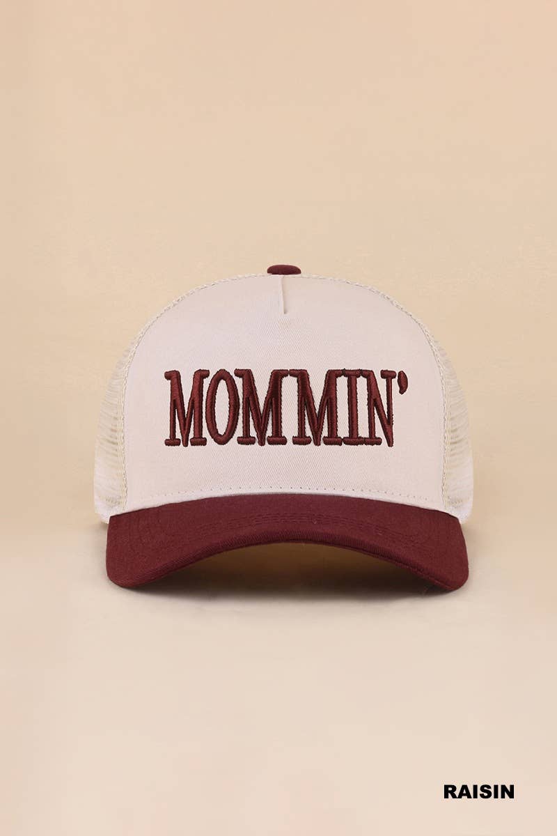 Mommin' Two Tone Mesh Snapback Hat  Zenana Consgt.